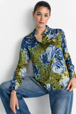 Load image into Gallery viewer, Rich And Royal - Peony Print Shirt - Urban Lime
