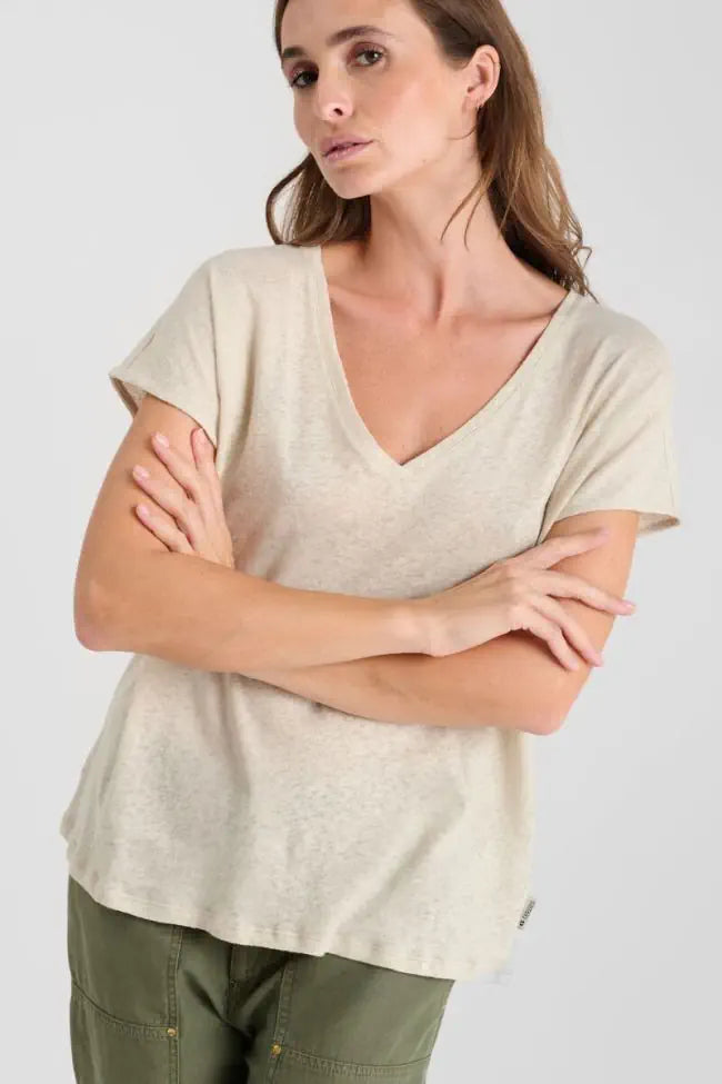 Le Temps Des Cerises - Melinda V-Neck T-Shirt - Shell
