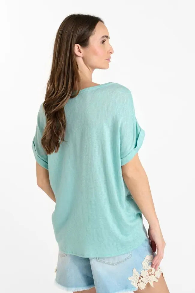 Le Temps Des Cerises - Pati V-Neck T-Shirt - Fresh Water