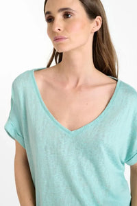 Le Temps Des Cerises - Pati V-Neck T-Shirt - Fresh Water