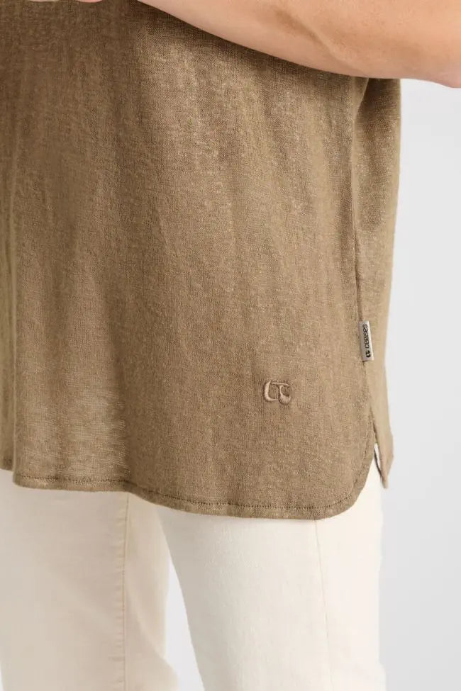 Le Temps Des Cerises - Pati V-Neck T-Shirt - Ice Brown
