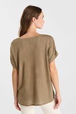 Load image into Gallery viewer, Le Temps Des Cerises - Pati V-Neck T-Shirt - Ice Brown

