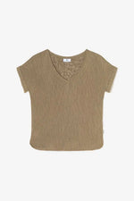 Load image into Gallery viewer, Le Temps Des Cerises - Pati V-Neck T-Shirt - Ice Brown
