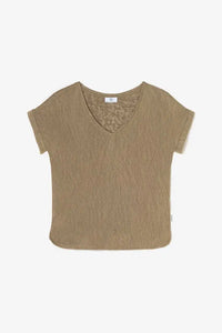 Le Temps Des Cerises - Pati V-Neck T-Shirt - Ice Brown