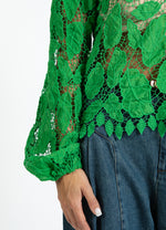 Load image into Gallery viewer, Coster Copenhagen - Long Sleeve Lace Shirt - Lush Green
