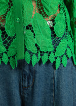 Load image into Gallery viewer, Coster Copenhagen - Long Sleeve Lace Shirt - Lush Green
