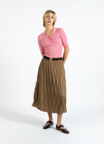 Load image into Gallery viewer, Coster Copenhagen - Diamond Plisse Skirt - Taupe Sand
