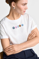 Load image into Gallery viewer, Rich And Royal - Boyfriend Sparkle Organic T-Shirt - White
