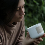 Load image into Gallery viewer, Mintstone Medium Double Wick Soy Candle Ceramic Vessel Basil And Cucumber
