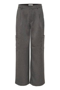 Gestuz - Ysella High Waisted Pant - Wooden Twill/ Grey Black
