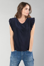 Load image into Gallery viewer, Le Temps Des Cerises - Nea V Neck Top - Midnight
