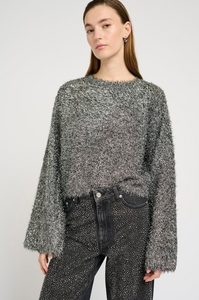 Gestuz - Mattiani Cropped Pullover - Gun Metal