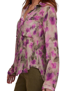 Bella Dahl - Full Button Down Hipster Shirt - Floral Camo Print