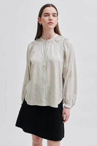 Second Female - Haven Collarless Shirt - Moonbeam