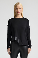 Load image into Gallery viewer, Raw By Raw - Veronica Crew Neck Knit - Jet
