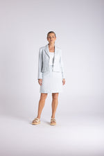 Load image into Gallery viewer, Two T's - Tweed Linen Cropped Blazer - Sea Foam
