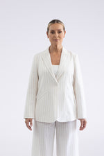 Load image into Gallery viewer, Two T's - Amelia Stripe Blazer - Straw White
