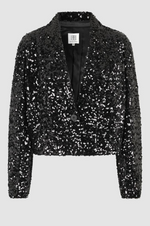 Load image into Gallery viewer, Second Female - Luxurious Sequin Crop Jacket - Black
