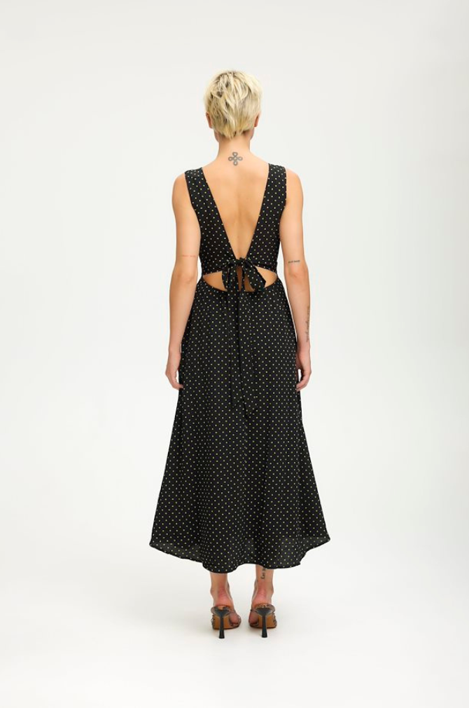 Gestuz - Katia Long Dress - Split Pea Dot