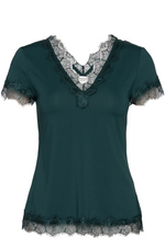 Load image into Gallery viewer, Rosemunde - Lace T Shirt 4262 - Teal
