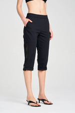 Load image into Gallery viewer, Mela Purdie - Cropped Zip Cargo - Black
