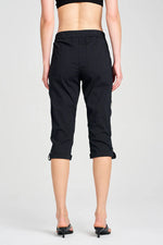 Load image into Gallery viewer, Mela Purdie - Cropped Zip Cargo - Black

