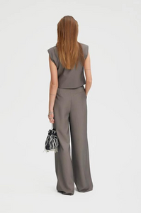 Gestuz - Ancie High Waisted Pants - Grey Structure