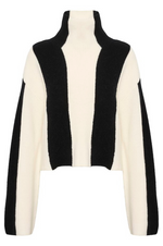 Load image into Gallery viewer, Gestuz - Risane Short Wool Pullover - Black/ off White
