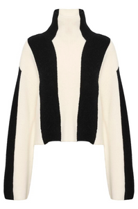 Gestuz - Risane Short Wool Pullover - Black/ off White