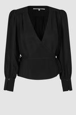 Load image into Gallery viewer, Second Female - Paulina Wrap Blouse - Black
