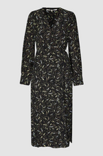 Load image into Gallery viewer, Second Female - Tour Printed Wrap Dress - Black
