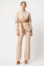 Load image into Gallery viewer, Once Was - Venus Ponte Elastic Back Blazer - Oatmeal Check
