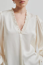 Load image into Gallery viewer, Second Female - Bardi Silky V Neck Blouse Brazilian Sand

