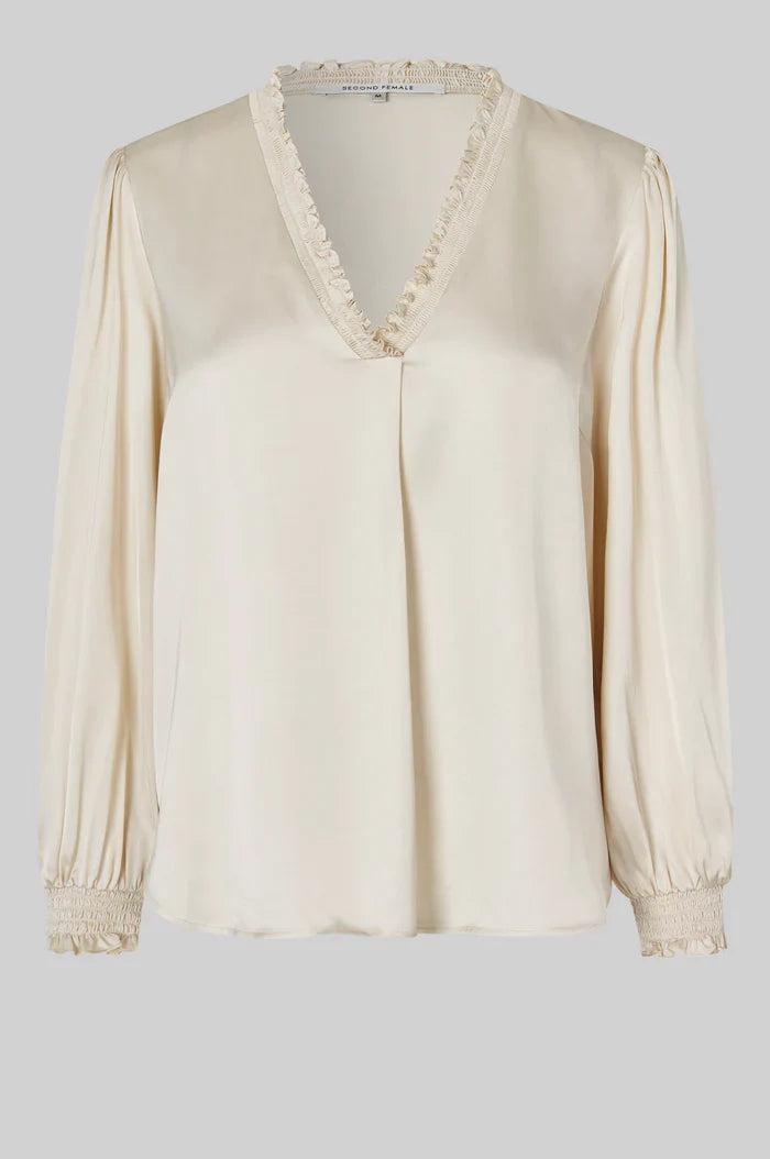 Second Female - Bardi Silky V Neck Blouse Brazilian Sand