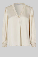 Load image into Gallery viewer, Second Female - Bardi Silky V Neck Blouse Brazilian Sand
