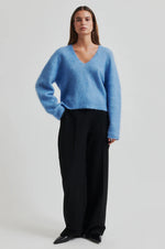Load image into Gallery viewer, Second Female - Camyrn V Neck Knit - Marina
