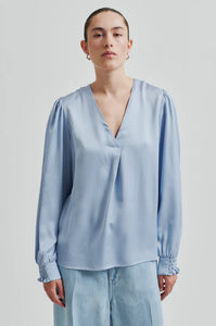 Second Female - Barri Silky Blouse - Cashmere Blue