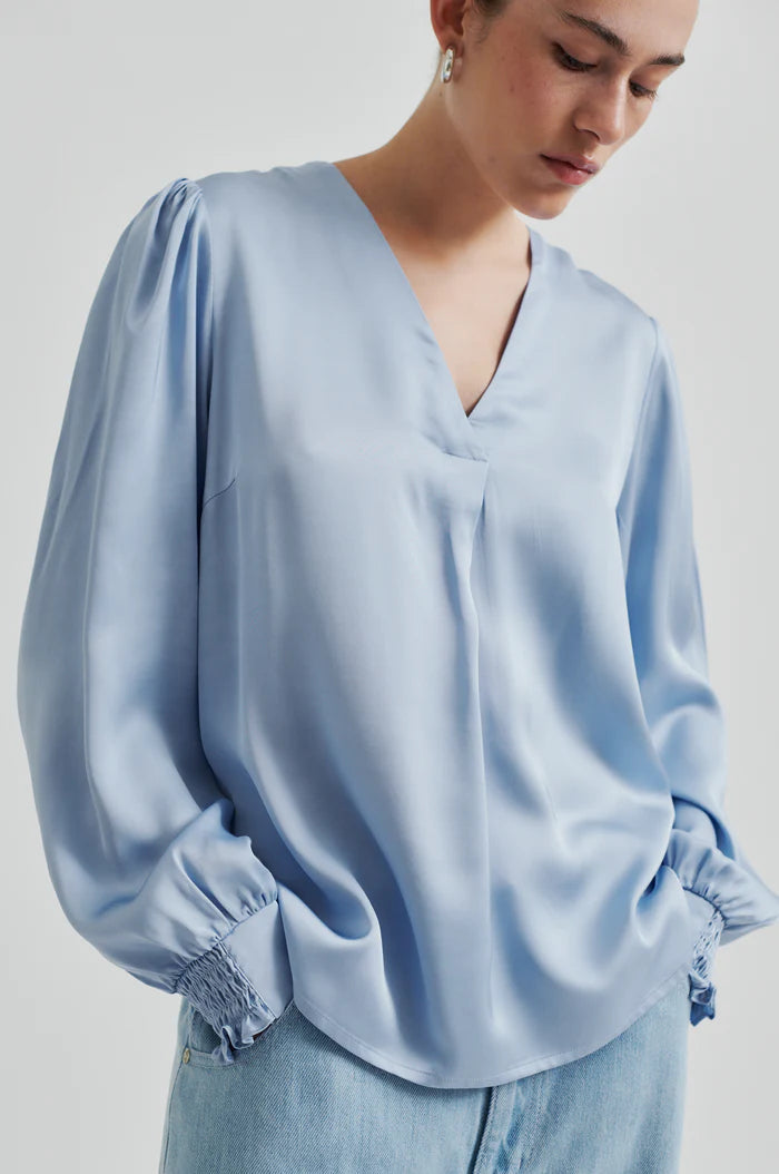 Second Female - Barri Silky Blouse - Cashmere Blue