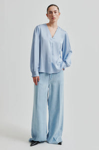 Second Female - Barri Silky Blouse - Cashmere Blue