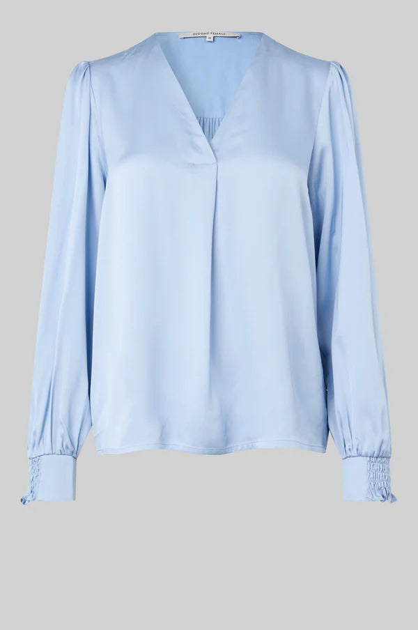 Second Female - Barri Silky Blouse - Cashmere Blue