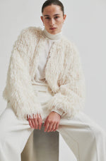 Load image into Gallery viewer, Second Female - Amani Shaggy Jacket - Coconut Milk
