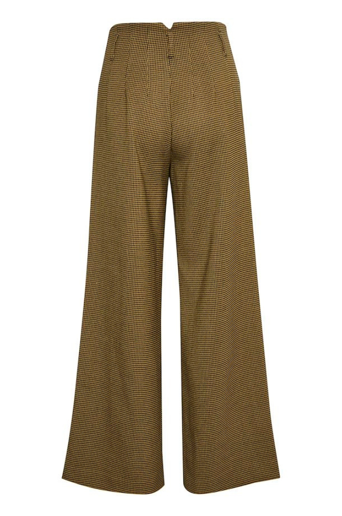 Gestuz - Fraya High Waisted Pants - Amber Green Check