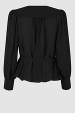 Load image into Gallery viewer, Second Female - Paulina Wrap Blouse - Black
