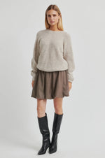 Load image into Gallery viewer, Second Female - Flare Dark Beige Melange Two Way Knit
