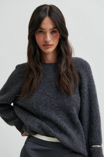 Load image into Gallery viewer, Second Female - Flare Dark Grey Melange Two Way Knit
