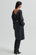 Load image into Gallery viewer, Second Female - Flare Dark Grey Melange Two Way Knit
