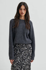 Load image into Gallery viewer, Second Female - Flare Dark Grey Melange Two Way Knit
