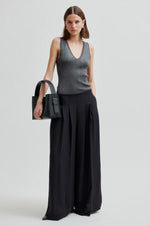 Load image into Gallery viewer, Second Female - Bright Gun Grey Metal Lurex Top
