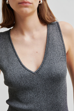 Load image into Gallery viewer, Second Female - Bright Gun Grey Metal Lurex Top
