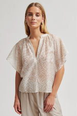Load image into Gallery viewer, Second Female - Shades Mandarin Collar Blouse - Plaza Taupe
